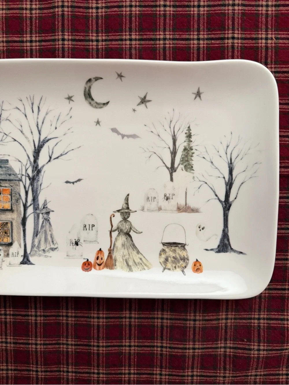 Potter’s Studio Stoneware Halloween Serving Platter Tray 14x7 inches